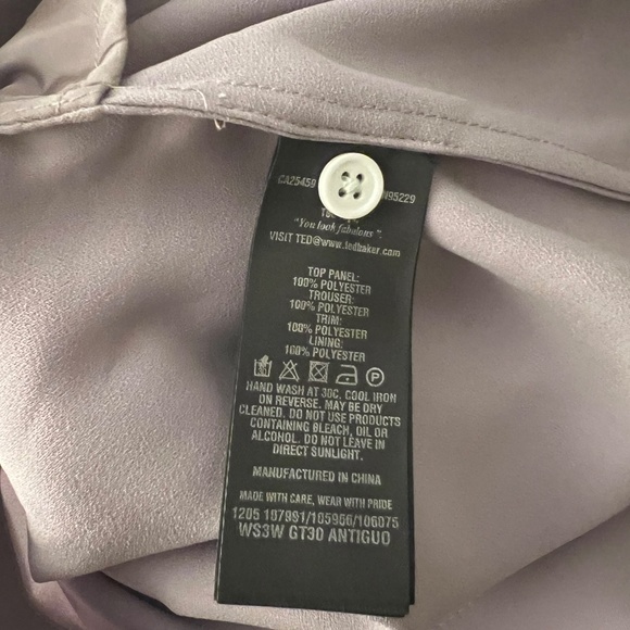 Ted Baker Floral Lavender Short Romper Wrap Detail Size 3 (US 8) - Picture 14 of 16